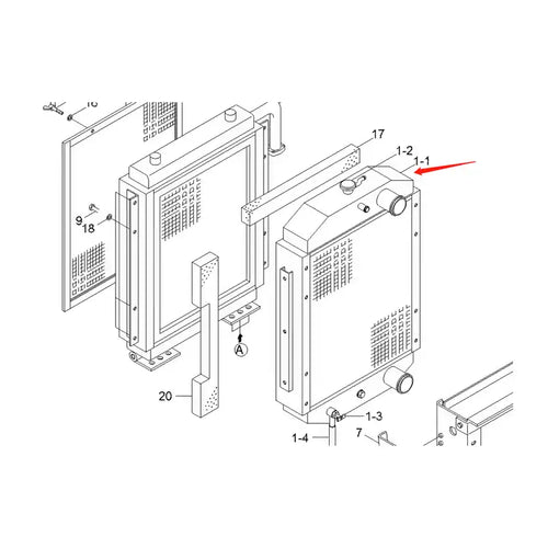 Water Tank Engine Radiator Core ASS'Y 11ER-42490 For Hyundai Excavator R200W-3 from MyMROmarts