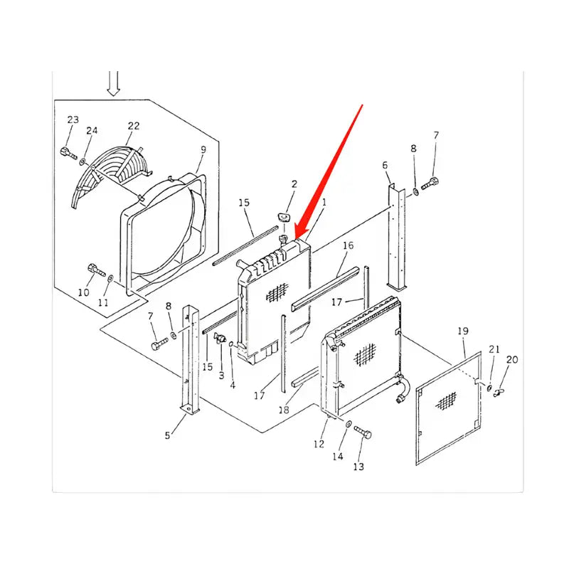 Load image into Gallery viewer, Water Tank Engine Radiator Core ASSY 201-03-61380 For Komatsu Excavator PC60-6 PC70-6 from MyMROmarts
