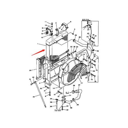 Water Tank Engine Radiator Core ASS'Y 205-03-51100 205-03-00013 For Komatsu Excavator PC200-1 from MyMROmarts