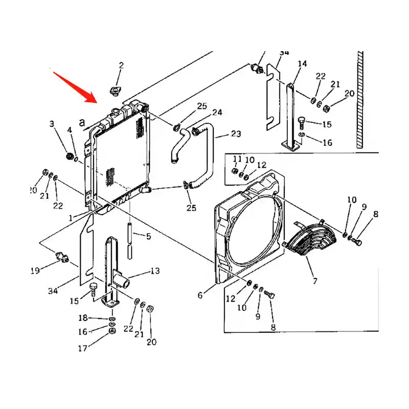 Load image into Gallery viewer, Water Tank Engine Radiator Core Ass'y 20S-03-11212 For Komatsu Excavator PC30-1 PC30-3 PC30-5 PC30-6 from MyMROmarts
