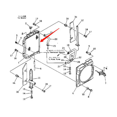 Water Tank Engine Radiator Core ASSY 20S-03-11212 For Komatsu Excavator PW20-1 PW30-1 PW30T-1 PC38UU-1 from MyMROmarts
