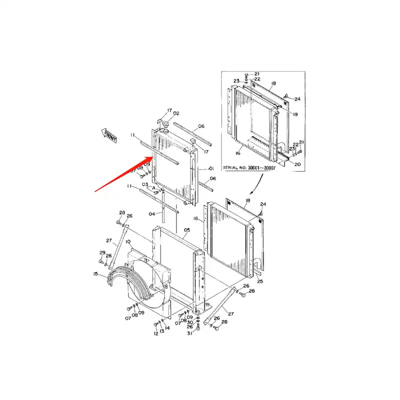 Load image into Gallery viewer, Water Tank Engine Radiator Core ASS&#39;Y 4204914 For Hitachi Excavator EX200 from MyMROmarts
