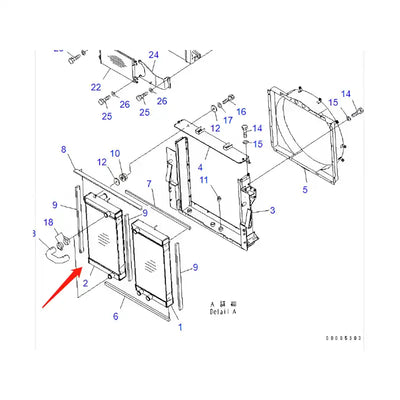 Water Tank Engine Radiator Core Assembly 56B-03-21220 For Komatsu Dump Truck HM350-2 HM350-2R HM400-2 HM400-2R from MyMROmarts