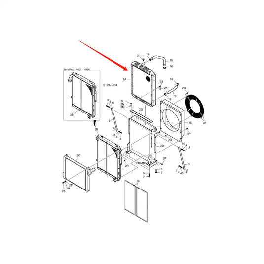 Water Tank Engine Radiator Core ASSY 13F11000 for Doosan Excavator SOLAR 300LC-7A SOLAR 300LC-V SOLAR 300LL from MyMROmarts