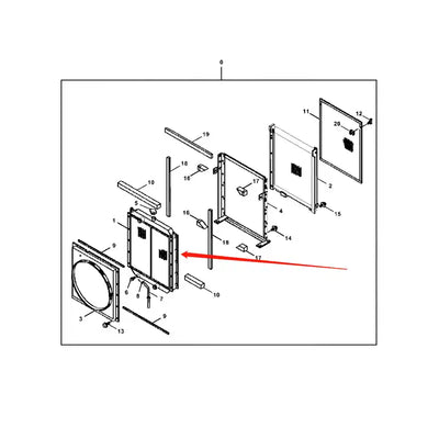 Water Tank Engine Radiator Core ASSY 4466040 for John Deere Excavator 470GLC from MyMROmarts