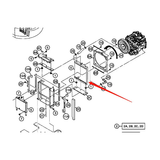 Water Tank Engine Radiator Core ASSY 4475870 for John Deere Excavator 75C from MyMROmarts