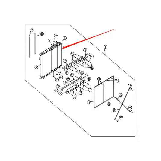 Water Tank Engine Radiator Core ASSY 4650352 for John Deere Excavator 220DW 225DLC from MyMROmarts