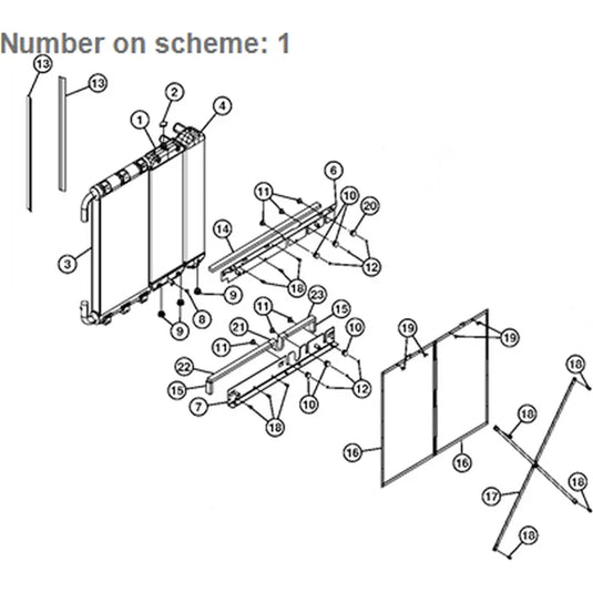Water Tank Engine Radiator Core ASSY 4650352 for John Deere Excavator 220DW 225DLC from MyMROmarts