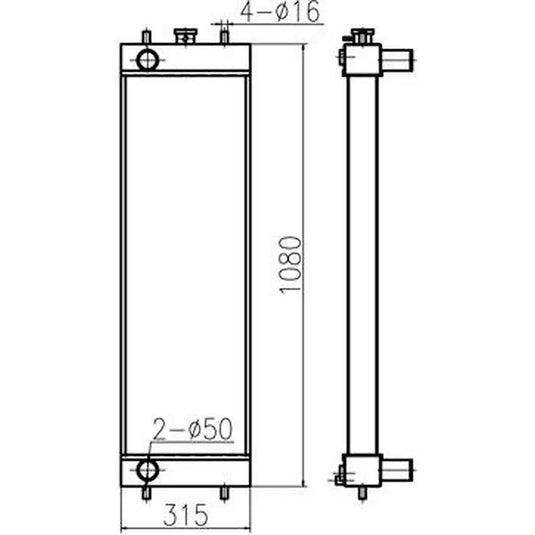 Water Tank Engine Radiator Core ASSY 4650352 for John Deere Excavator 220DW 225DLC from MyMROmarts