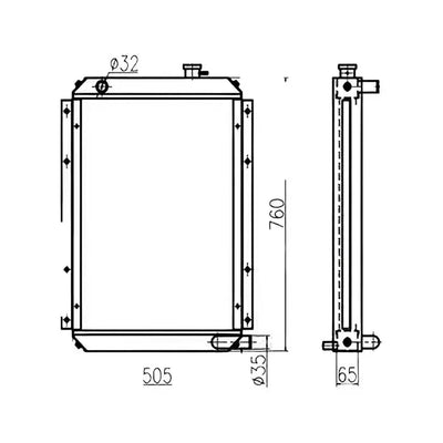 Water Tank Engine Radiator Core ASSY for Daewoo Excavator DH55 from MyMROmarts