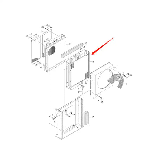 Water Tank Engine Radiator Core ASS'Y 11N1-40010 For Hyundai Excavator R80-7 R80-7A from MyMROmarts