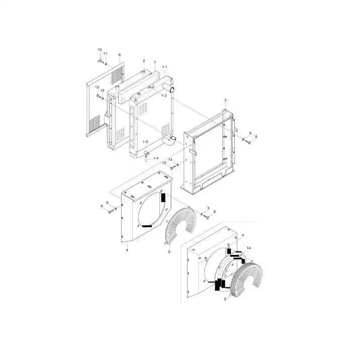 Load image into Gallery viewer, Water Tank Engine Radiator 11N8-40280 for Hyundai Excavator R290LC-7 R305LC-7 from MyMROmarts

