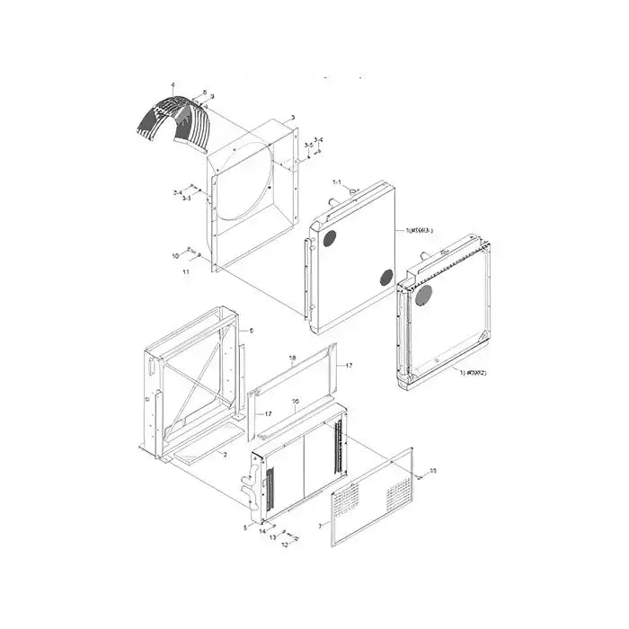 Load image into Gallery viewer, Water Tank Engine Radiator 11NB-45010 for Hyundai Excavator R450LC-7 R450LC-7A R500LC-7 R500LC-7A from MyMROmarts
