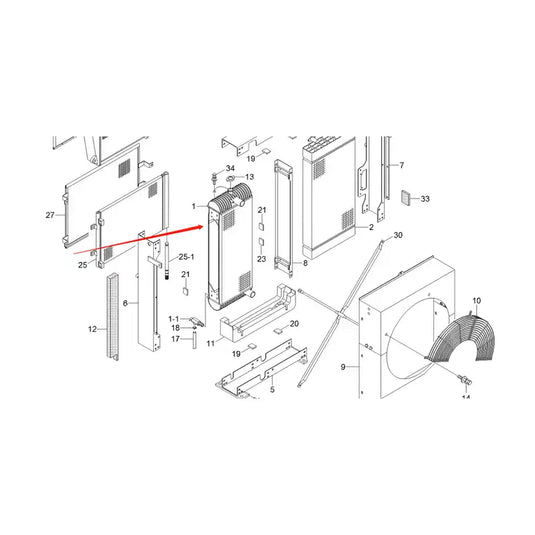 Water Tank Engine Radiator 11Q4-44021 11Q4-42012 11Q5-43001 11Q5-42100 for Hyundai Excavator R140LC-9 R140W-9 R160LC-9 R170W-9 R180LC-9 from MyMROmarts