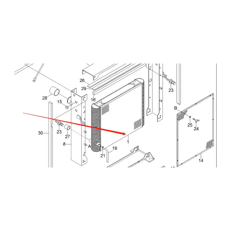 Chargez l'image dans la visionneuse de la galerie, Water Tank Engine Radiator 11QB-41020 for Hyundai Excavator R480LC-9 R520LC-9 from MyMROmarts
