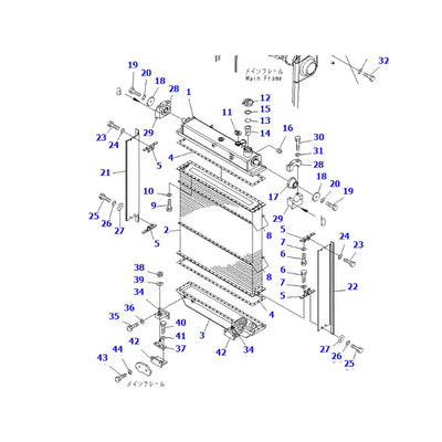 Water Tank Engine Radiator 154-03-71101 for Komatsu D85EX-15 Bulldozer from MyMROmarts