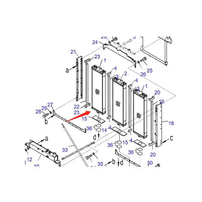 Water Tank Engine Radiator 17A-03-51111 for Komatsu D155AX-7 Bulldozer from MyMROmarts
