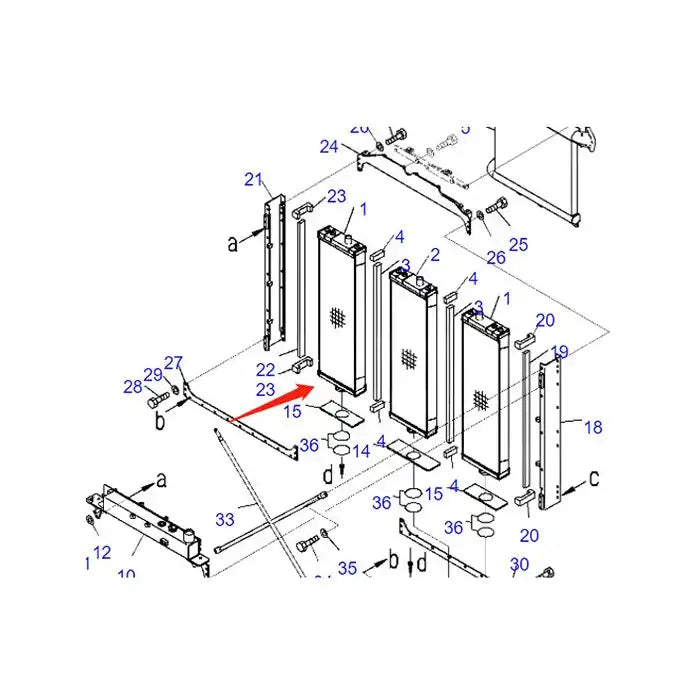 Carica immagine in Galleria Viewer, Water Tank Engine Radiator 17A-03-51111 for Komatsu D155AX-7 Bulldozer from MyMROmarts
