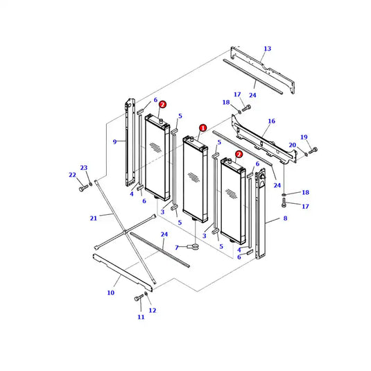Water Tank Engine Radiator 195-03-63113 for Komatsu D375A-6 Bulldozer from MyMROmarts