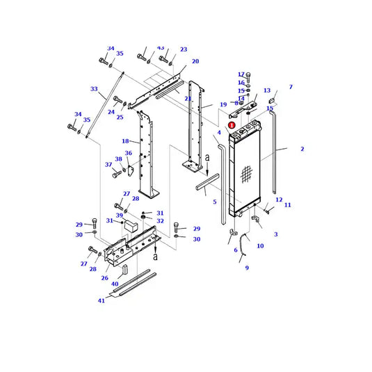 Water Tank Engine Radiator 207-03-41111 for Komatsu Excavator PC360-10 PC390-10 from MyMROmarts