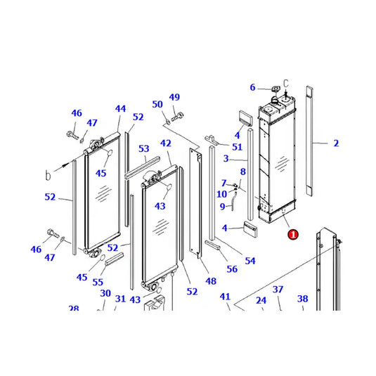 Water Tank Engine Radiator 21K-03-71115 For Komatsu Excavator PC160-7 from MyMROmarts