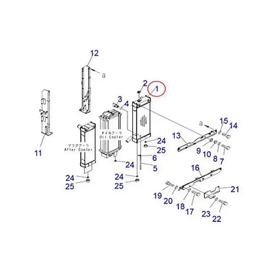 Water Tank Engine Radiator 22U-03-28410 for Komatsu Excavator PC228US-3 from MyMROmarts