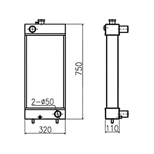 Water Tank Engine Radiator 3077640 3077639 for Caterpillar CAT Excavator E307D from MyMROmarts