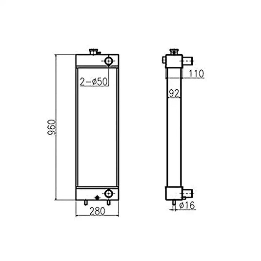 Water Tank Engine Radiator 3263865 for Caterpillar CAT Excavator E312D Old from MyMROmarts