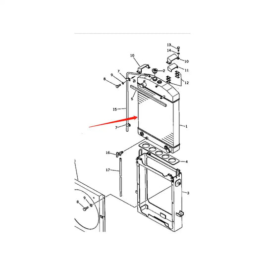 Water Tank Engine Radiator 419-03-11201 for Komatsu WA200-1 WA250-1 WA300-1 WA320-1 Wheel Loader from MyMROmarts