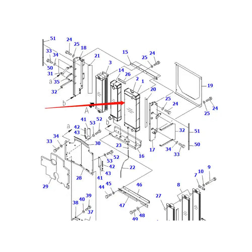 Water Tank Engine Radiator 419-03-31102 for Komatsu Wheel Loader WA320-5 from MyMROmarts
