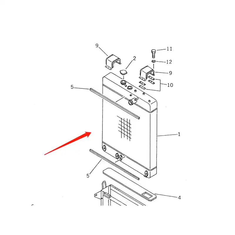 Carica immagine in Galleria Viewer, Water Tank Engine Radiator 421-03-11711 for Komatsu WA470-1 Wheel Loader from MyMROmarts
