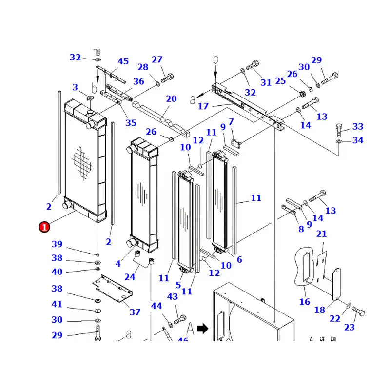 Carica immagine in Galleria Viewer, Water Tank Engine Radiator 423-03-41310 for Komatsu Wheel Loader WA380-6 from MyMROmarts

