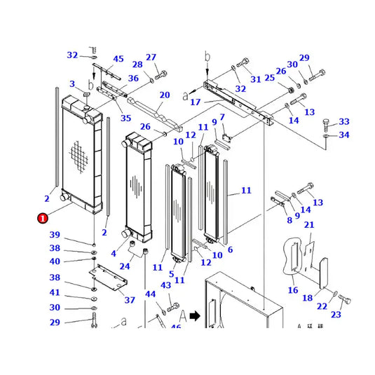 Water Tank Engine Radiator 423-03-41310 for Komatsu Wheel Loader WA380-6 from MyMROmarts