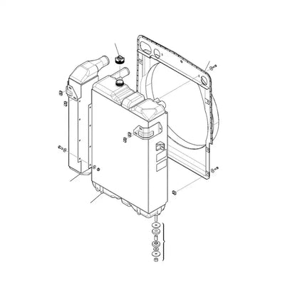 Water Tank Engine Radiator 42N-03-11872 for Komatsu WB93R-5E0 WA97R-5E0 Loader from MyMROmarts