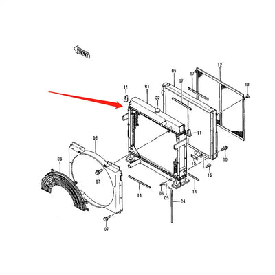 Water Tank Engine Radiator 4350764 for Hitachi Excavator EX550-5 EX600-5 from MyMROmarts