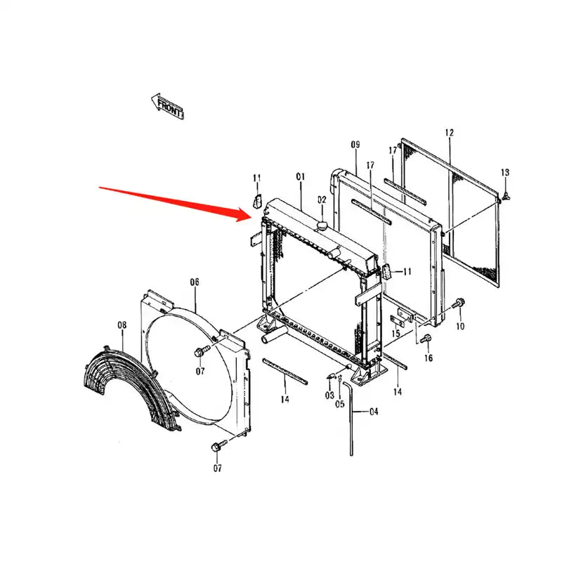 Load image into Gallery viewer, Water Tank Engine Radiator 4350764 for Hitachi Excavator EX550-5 EX600-5 from MyMROmarts
