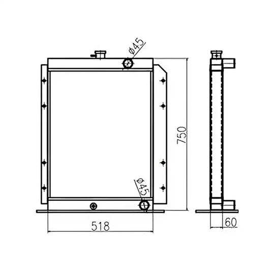 Water Tank Engine Radiator 7150861 for Doosan Excavator DH70 from MyMROmarts