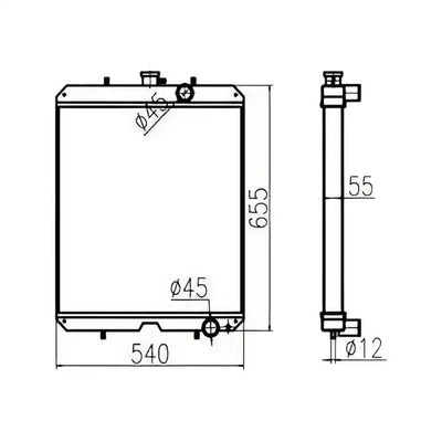 Water Tank Engine Radiator Core ASSY 119956-44501 for Yanmar F455 F605 from MyMROmarts
