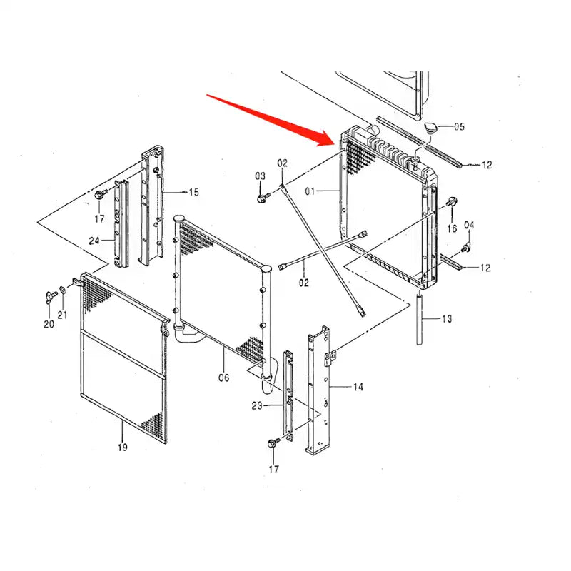 Load image into Gallery viewer, Water Tank Engine Radiator Core ASS&#39;Y 4370980 For Hitachi Pile Driver RX2300 from MyMROmarts
