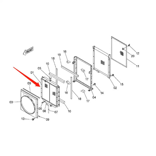 Water Tank Engine Radiator Core ASS'Y 4466040 For Hitachi FV30 ZX450 ZX470-5G ZX480MT ZX500LC from MyMROmarts
