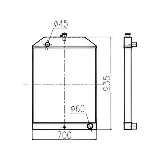 Water Tank Engine Radiator Core ASSY for YUCHAI Excavator YC135 from MyMROmarts