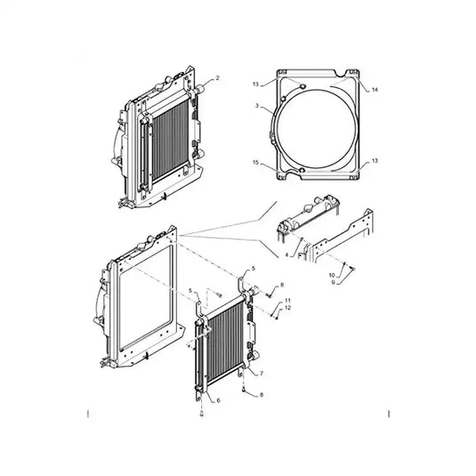 Water Tank Engine Radiator Core ASS'Y PS05P00002F1 For New Holland Excavator E55BX from MyMROmarts