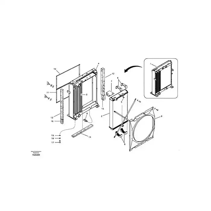 Load image into Gallery viewer, Water Tank Engine Radiator Core Assembly VOE11110696 For Volvo PL4608 PL4611 PL4809D from MyMROmarts
